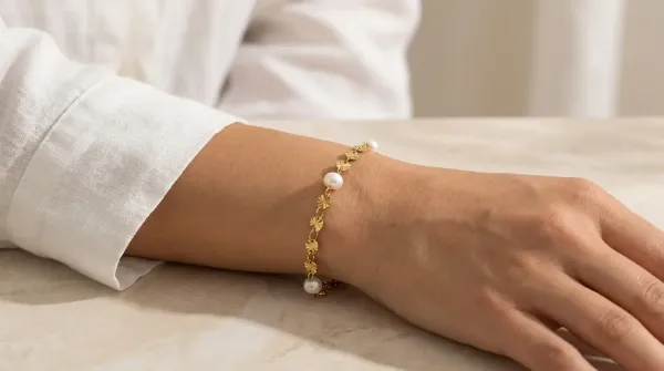 Edelstahlarmband Pearl Essence mit Perlen